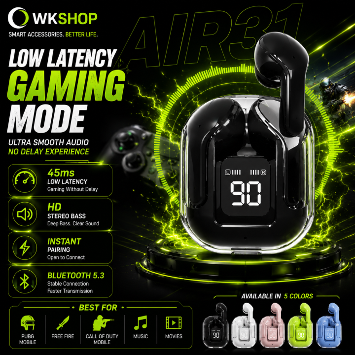 WKSHOP%20Air%2031%20Transparent%20Wireless%20Earbuds%20Bluetooth%205.3%20TWS%20Earphones%20HD%20Bass%20Stereo%20Sound%20ENC%20Noise%20Reduction%20Gaming%20Handsfree%20Touch%20Control%20Long%20Battery%20Life%20Charging%20Case%20Low%20Latency%20Compatible%20with%20Android%20iOS%20Smartphones%20Music%20Ear%20Buds%20-%20Image%203