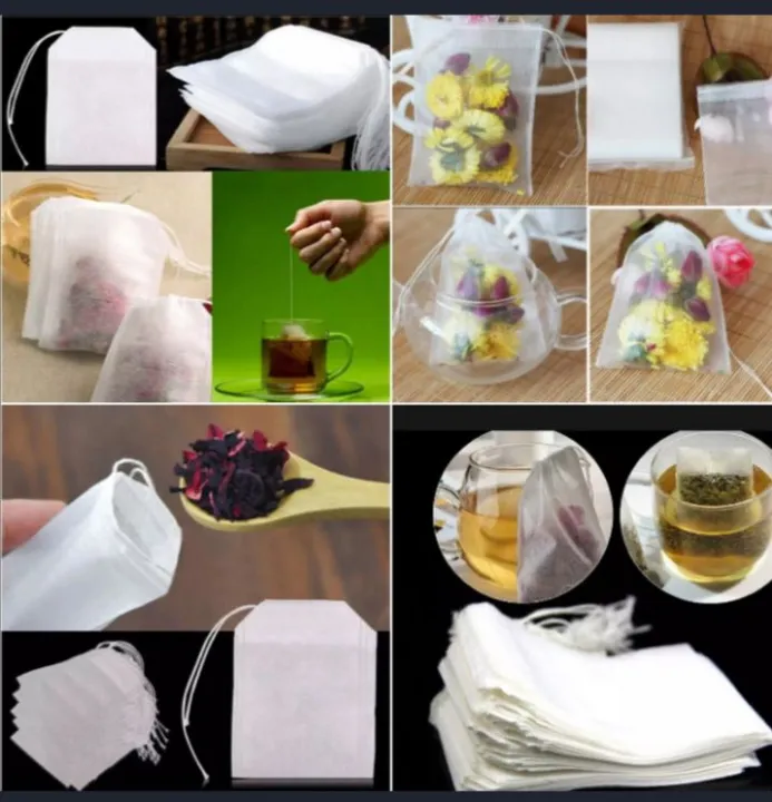 HASTHIP 100 Pcs/Lot New Non-Woven Fabrics Empty Tea Bag With String - Foto 3
