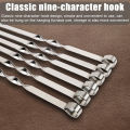 Stainless Steel Barbecue Skewer 6Pcs Wide BBQ Sticks Flat BBQ Fork Outdoor Camping Picnic BBQ Utensil Kitchen Accessories. 