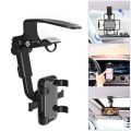 New Car Universal Clip Car Phone Holder 360 Degree Rotatable Retractable Phone Mount Stand For Dash Cam Smartphone Bracket.