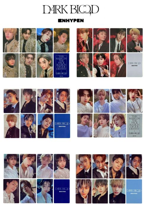 k-pop enhypen dark blood double sided pc unofficial premium quality 6 complete set