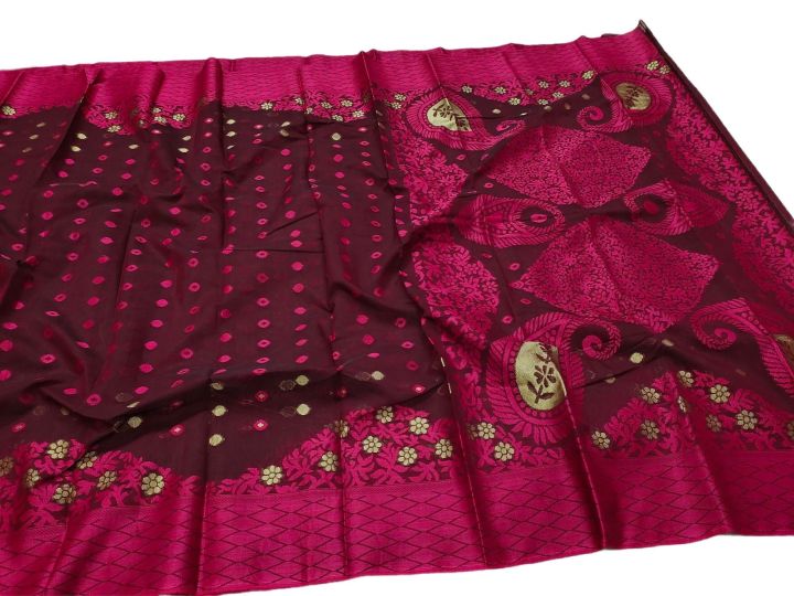 Halfsilk jamdani saree for women/tangail halfsilk saree