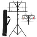 2 in 1 Music StandDual Use Folding Sheet Music Stand Desktop Book Stand Portable and Lightweight. 