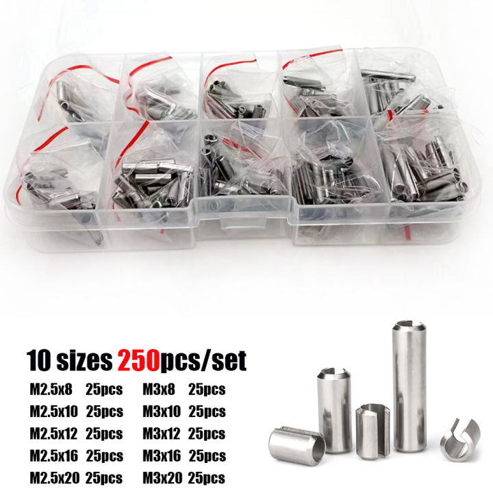 100/250pcs/set M1.5 M2 M2.5 M3 M4 M5 GB879 304 Stainless Steel Elastic ...