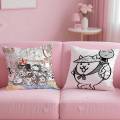 B-Battle Cats Anime Pillow Case Anti-dustmite Pillowcase Invisible Zipper Silky Short Plush Sofa Cushion Cover. 