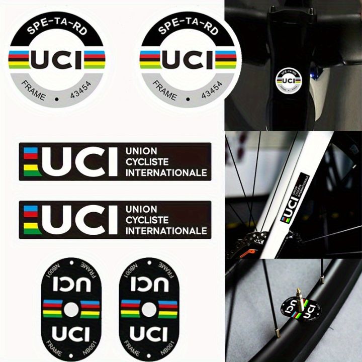 6Pcs/sheet UCI road bicycle sticker valve ring sticker/bicycle sticker waterproof sunscreen resistant bicycle decoration sticker