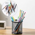 desktop table promotion custom multi purpose single stand office mesh metal black pencil cup pen holder.