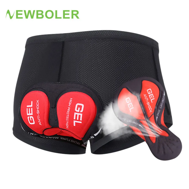 NEWBOLER Breathable Cycling Underwear Cycling Shorts 5D Gel Pad Shockproof Bicycle Underpant MTB Road Bike Underwear Man Shorts