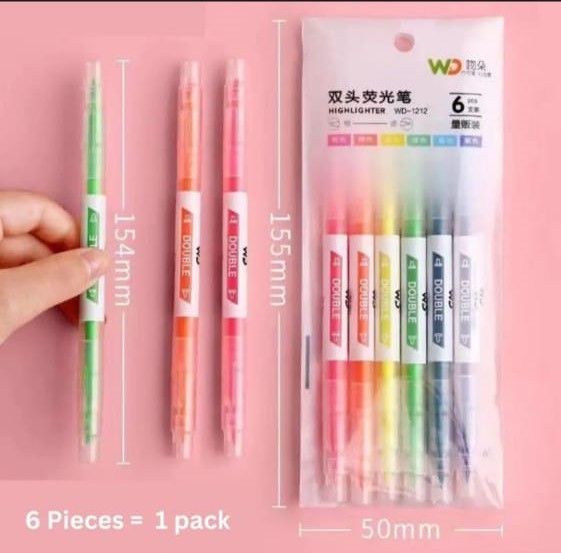 double%20sided%20highlighter%206%20pieces%20in%20pack,%20Fancy%20stationary%20-%20Image%208
