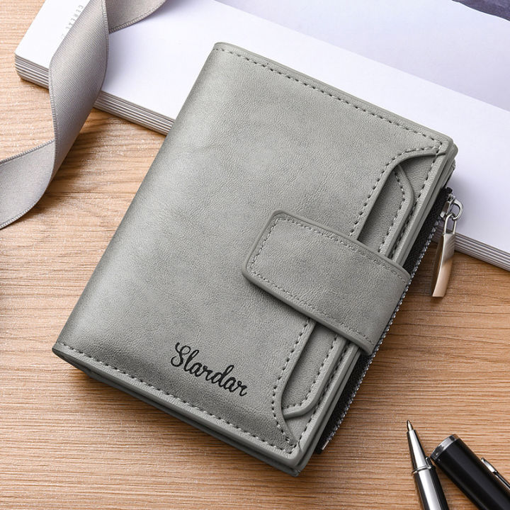 Men's Korean version wallet, short, personalized, student multi slot wallet, 30% off, youth vertical multifunctional wallet