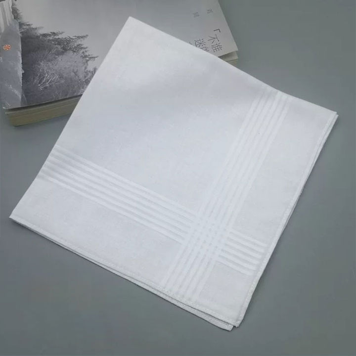 12%20Pcs%20Soft%20Cotton%20White%20Handkerchiefs%20Soild%20Color%20Men's%20Handkerchiefs%20for%20Wedding%20Eating%20Food%20Wiping%20Sweat%20Exercise%20-%20Image%203