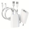 1/2/5Sets 5V 1A USB Charger Travel Wall Charging Head with USB A to Type C USB Charging Cable Phone Adapter Portable EU Plug 5W.