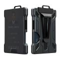 Minimalist Wallet for Men- Slim Aluminum Metal Money Clip Wallet with Clear ID Card Holder, Carbon Fiber Wallet, RFID Blocking.