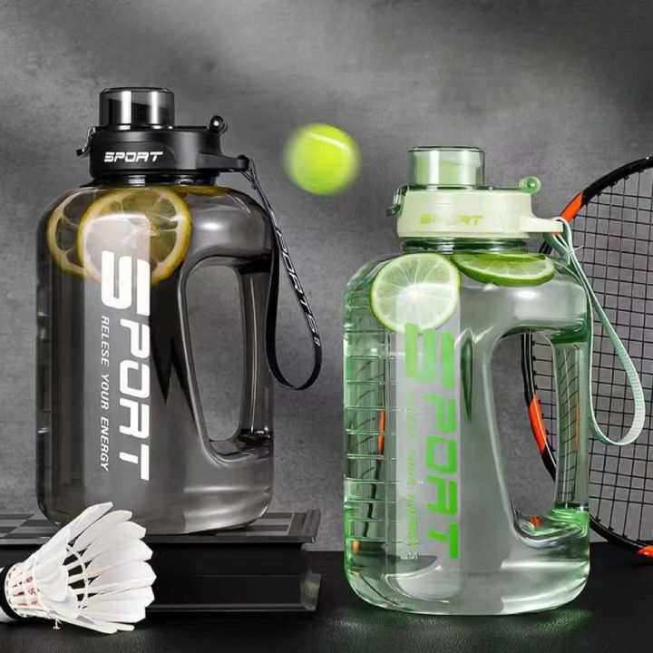 1.2L/1.7L Large Capacity Ton Bucket Water Bottle Large Belly Cup Fitness Sports Water Bottle Portable Plastic Space Cup