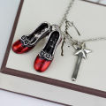 Wizard of Charm Necklace Ruby Red Slippers Jewelry Magic Star Oz Ruby Slippers Gift for Little Girl. 