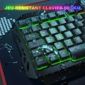 WisFox Gaming Keyboard, Ultra-Slim Quiet All-Metal Panel Computer Keyboard with Spill-Resistant Design. 