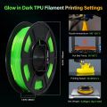 TPU Glow in The Dark 3D Printer Filament, TPU 95A, Blue, Green, Yellow, Purple 250g/250 * 4 Pack, 1.75mm 3D Printer Filament..