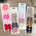 10Pcs/Set Solid Color Kids Bows Hair Clips for Baby Girls Handmade Ribbon Bowknot Hairpin Barrettes New Year Hair Accessories. 