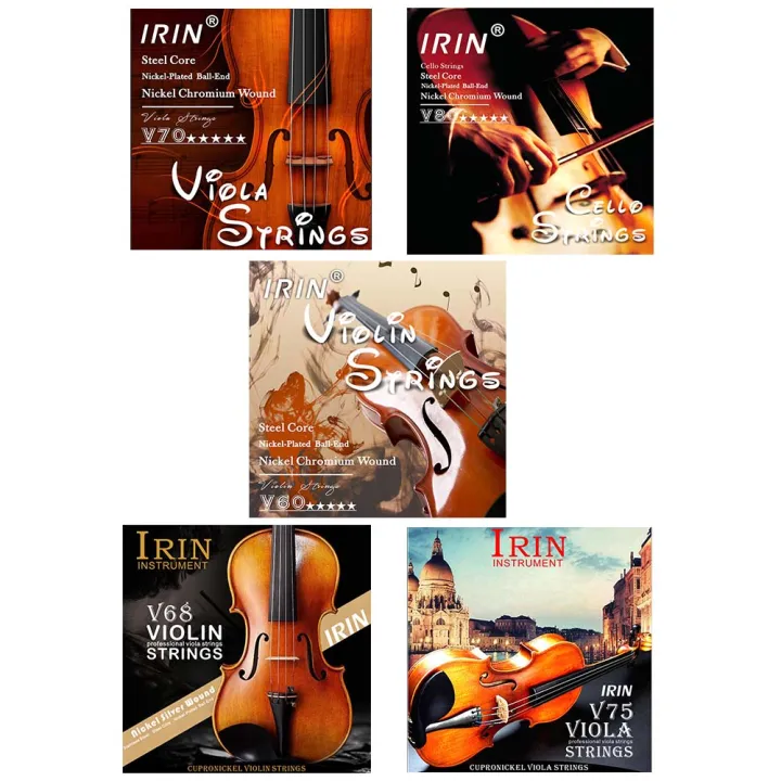 IRIN Violin Strings Professional Viola Cello Strings (E-A-D-G) Nickel Silver Wound for 4/4 3/4 1/2 1/4 Instruments Accessories