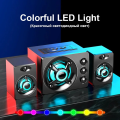 HIFI 3D Stereo Speakers Colorful LED Heavy Light AUX USB Wired Wireless Bluetooth Audio Home Theater Surround Sound Bar TV. 