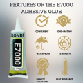 15ML 50ML 110ML E7000 Clear Contact Fabric Adhesive Universal Glass Plastic DIY Glue E-7000 With Precision Applicator. 