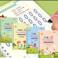 4 Magic Copybooks Children's Toys Writing Learning Book with Magic Pen & 10 refills, Writing Practice Copy Books. 