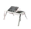 Folding Laptop Table Stand Holder 2 USB Cooling Fans Mouse Pad For Bed. 
