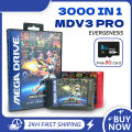 MegaDrive Genesis 3000 in 1 MD V3 Pro Game Cartridge 8GB TF Gard for SEGA Genesis Mega Drive Console.