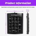 USB Numeric Keypad Wire Numpad Digital 19 Key Mini Keyboard For PC Laptop Notebook Tablets Accounting Number Pad Bank Stocks. 