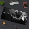 Large Mouse Pad  Soldier Design Non-Slip XXL desk pad gaming accessories Stitched Edges for Home and game for fps gamer. 