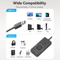 Vention USB External Sound Card USB to 3.5mm Audio Adapter USB to Earphone Microphone for Macbook Computer Laptop PS4 Sound Card. 