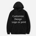Customized Black Hoodie with printed logo. 