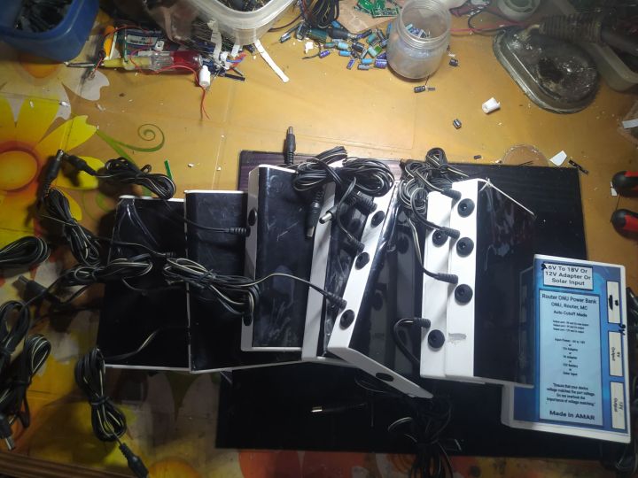 Router, Onu MC, Switch, Solar IPS, UPS System 12V, 9V. Input 9.5V to 18V