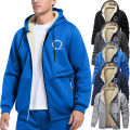 Graphic Warm Fleece Lined Jacket for Men Winter Thermal Sherpa Plush Outerwear Tops Casual Zip Up Hooded Coat with Zipper Pocket. 