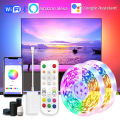 24V RGBIC Led Strip Light with Wifi Controller 5M 10M 20M Addressable 5050 60LEDs/m WS2811 Lamp Ribbon Alexa APP RF Control MIC. 