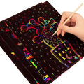 20pcs 16/32K Black Scratch Paper DIY Creative Painting Scraping Paper with Bamboo Stick Colorful Drawing Paper Art Painting Kit. 