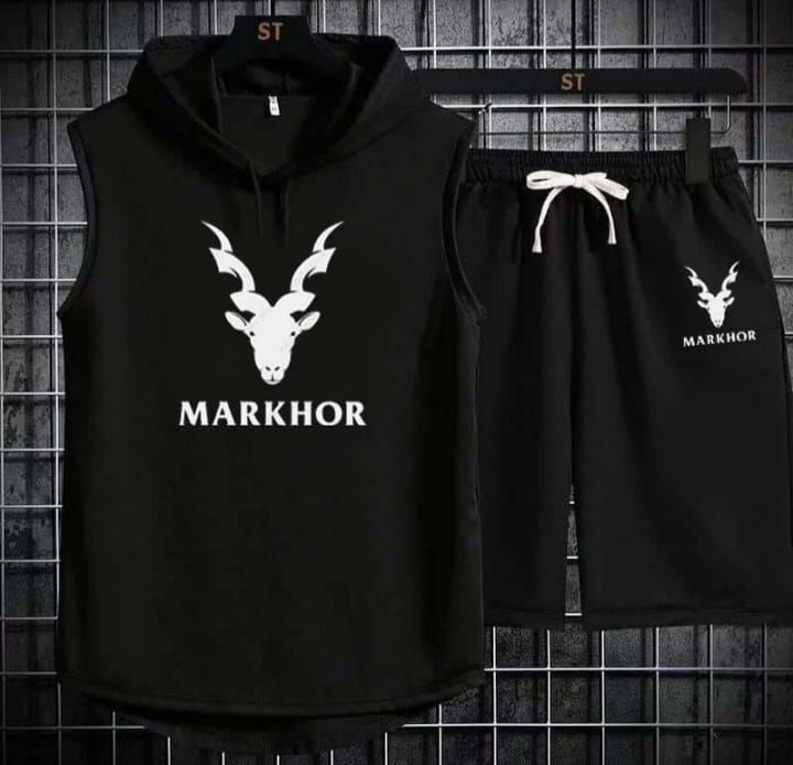 Markhor printed Track suit in Sleeve less hoodie style premium quality