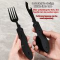 Outdoor Camping Utensils Portable Stainless Steel Foldable Spoon Fork Knife Bottle Opener Combo Set Cutlery Tableware Multitool. 