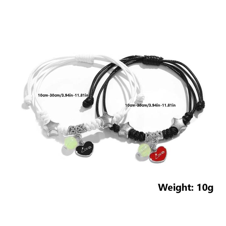 2PC%20Fashion%20Luminous%20Beads%20Star%20Couple%20Bracelet%20for%20Women%20Men%20Charm%20Cat%20Flower%20Heart%20Moon%20Love%20Matching%20Friend%20Bracelet%20Jewelry%20-%20Image%206