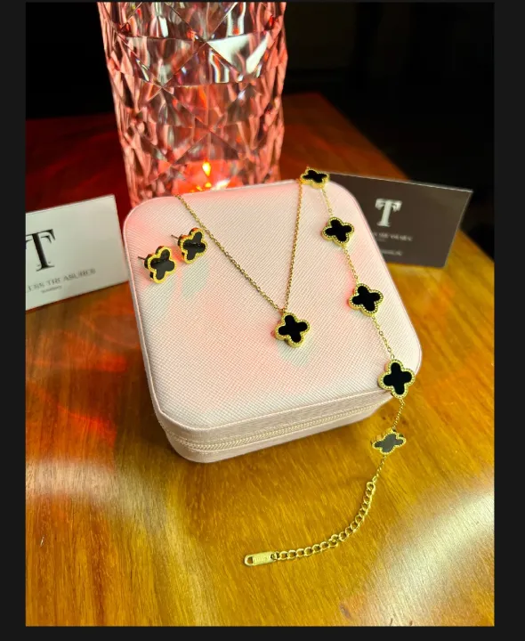 Fashion%20Alloy%20Jewelry%20Set%20Plum%20Blossom%20Five%20Leaf%20Flower%20Earing%20Girls%20Bracelet%20Laser%20Metal%20-%20Image%208