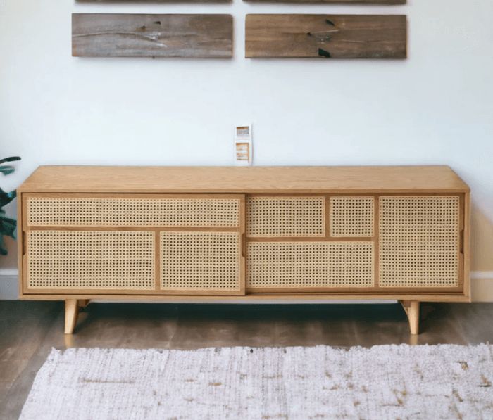 Mango Wood CANE Tv UNIT