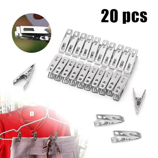 Stainless%20Steel%20Cloth%20Drying%20Clip-Silver%2020%20Piece%20Set%20-%20Hanger%20-%20cloth%20hanger%20-%20Image%205