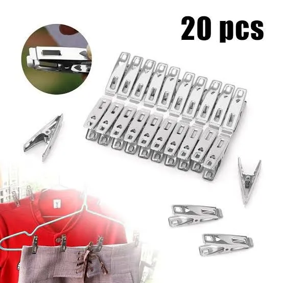 Stainless%20Steel%20Cloth%20Drying%20Clip-Silver%2020%20Piece%20Set%20-%20Hanger%20-%20cloth%20hanger%20-%20Image%205