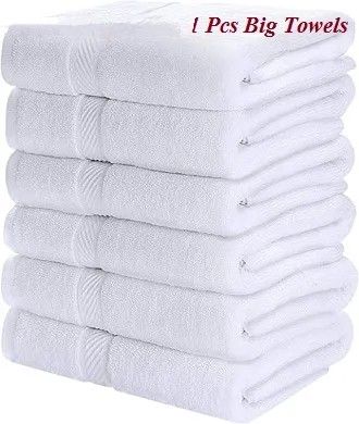 Cotton White Towels Big size /(29 x 54) Inches Towels for Pool, Spa, and Gym Lightweight and Highly Absorbent Quick Drying Towels