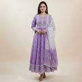 Dress Violet 3 Pcs Trendy Design for Women and Girls Premium Quality Stitched Fabric. 