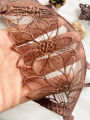 High-End Floral Embroidered Underwire Bra Set, Women's Mesh Unlined Bra + Panties. 