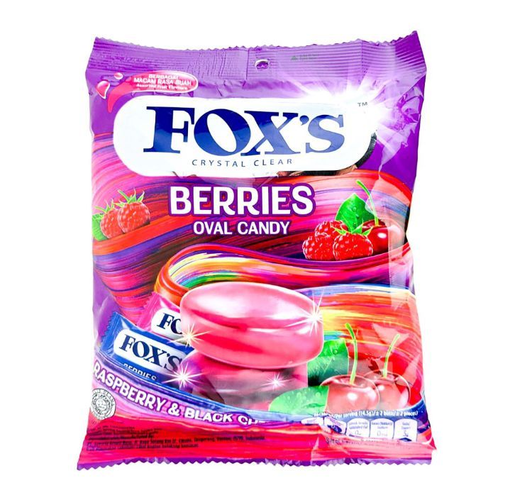 Fox's crystal clear Oval Berries Flavor Candy 125g