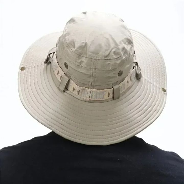 Summer%20Men%20Bucket%20Hat%20Outdoor%20UV%20Protection%20Wide%20Brim%20Panama%20Safari%20Hunting%20Hiking%20Hat%20Mesh%20Fisherman%20Hat%20Beach%20Sunscreen%20Cap%20-%20Image%202