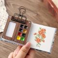 Portable Mini Watercolor Palette Set with Travel Sketchbook, Mixed Color Acrylic (PMMA) Paint Box for On-the-Go Art Creation. 