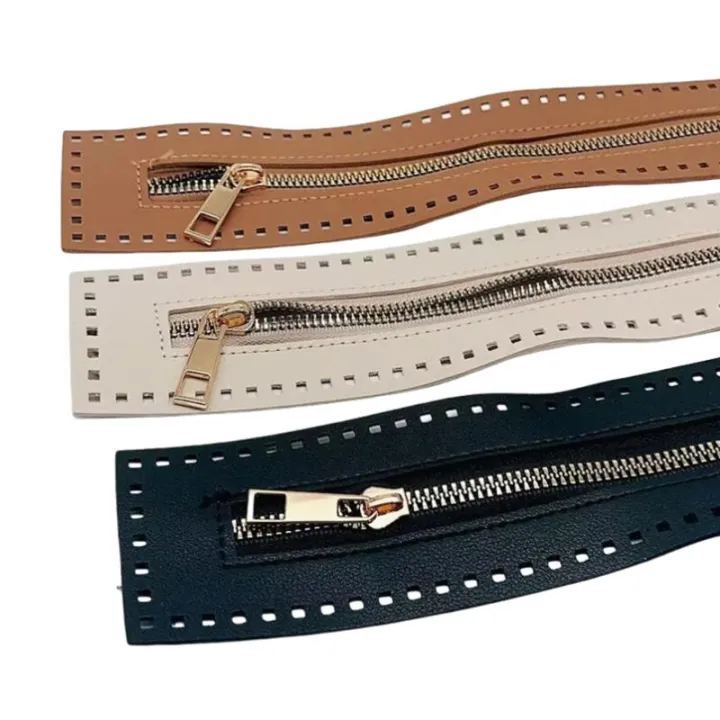 1/2pcs%2027cm%20Long%20Leather%20Zipper%20Useful%20For%20Crochet%20Bag%20Hardware%20Soild%20Zipper%20Sewing%20Accessory%20Useful%20Handbag%20PU%20Leather%20Zipper%20-%20Image%205